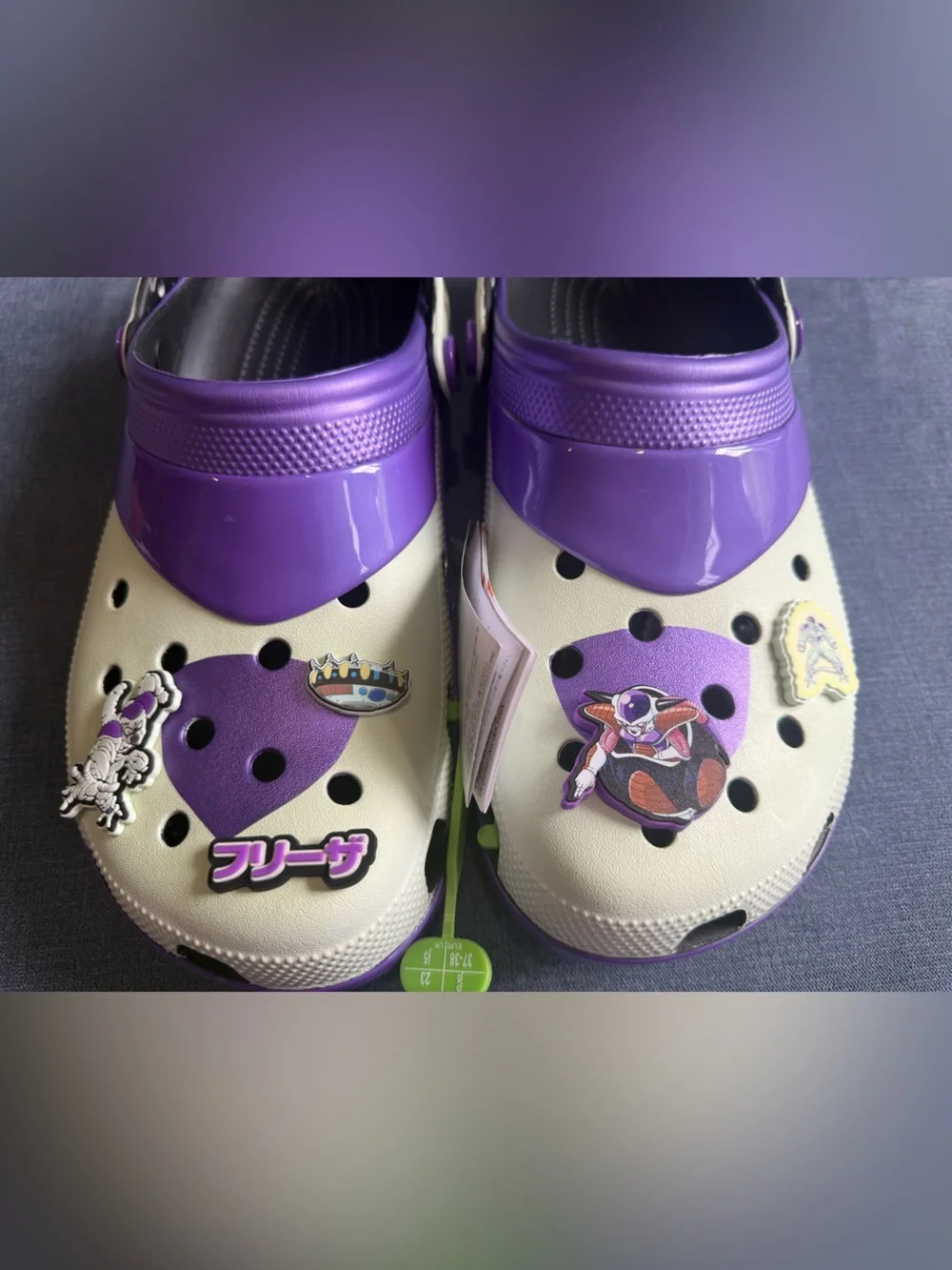Dragon Ball Z Frieza Classic Clog Crocs Mens SZ 11 New Metallic Purple Charms